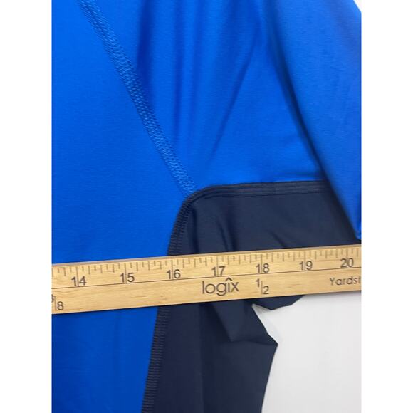 Lands End Mens Activewear Shirt Small Blue Black Colorblock Moisture Wicking New - Picture 5 of 8